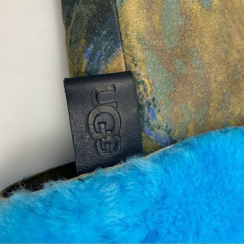 UGG x Tschabalala Self Over-the-Knee Suede Wedge Boots Blue Yellow Portrait - Picture 14 of 15